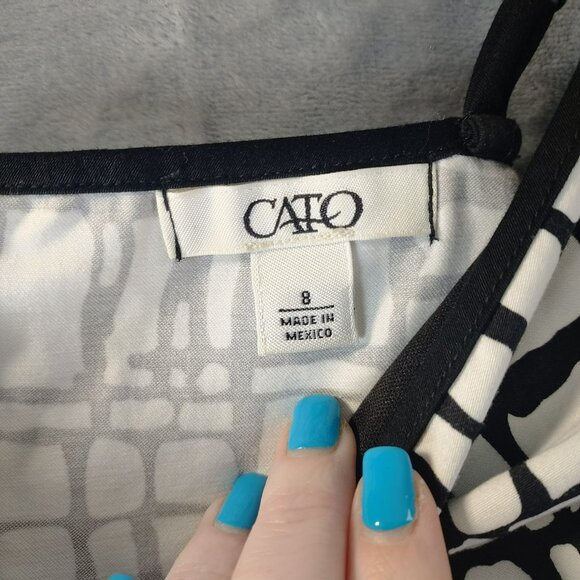 Cato Babydoll Y2K Midi Dress 8 Black White Romantic Fairy Grunge Soft Goth  Edgy - Picture 4 of 12